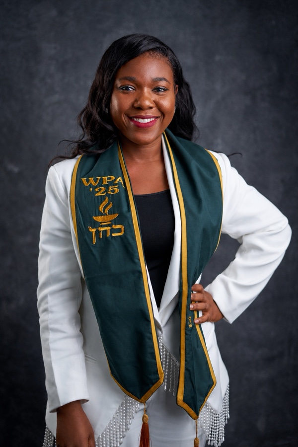 A WPA ’25 graduate in his ceremony stole