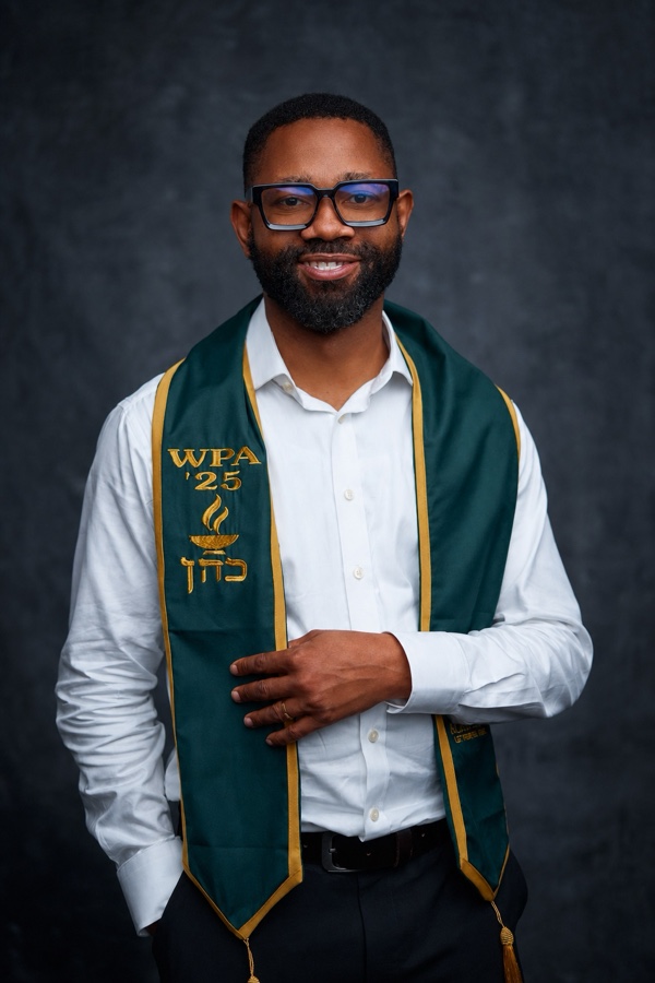 A WPA ’25 graduate in her ceremony stole