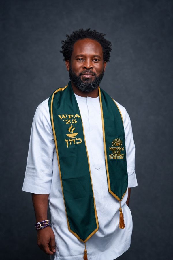 A WPA ’25 graduate in her ceremony stole